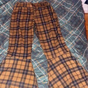 flannel flare pants